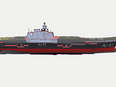 Aircraft Carrier Low-poly PBR 3D Модель
