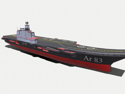 Aircraft Carrier Low-poly PBR 3D Модель