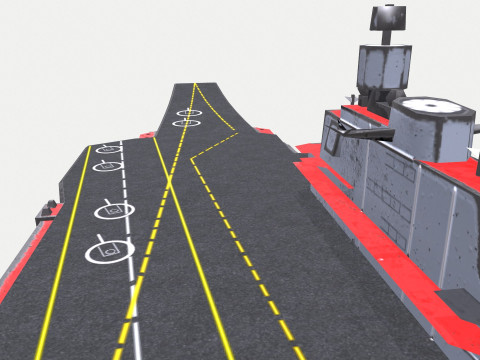 Aircraft Carrier Low-poly PBR 3D Модель