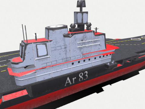 Aircraft Carrier Low-poly PBR 3D Модель