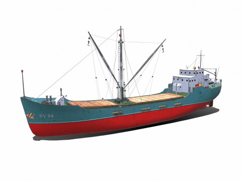 Coastal Supply Vessel Low-poly PBR 3D 模型