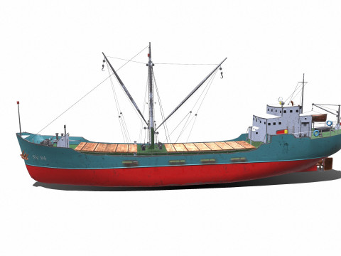 Coastal Supply Vessel Low-poly PBR 3D-Modell
