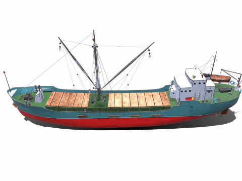 Coastal Supply Vessel Low-poly PBR 3D-Modell
