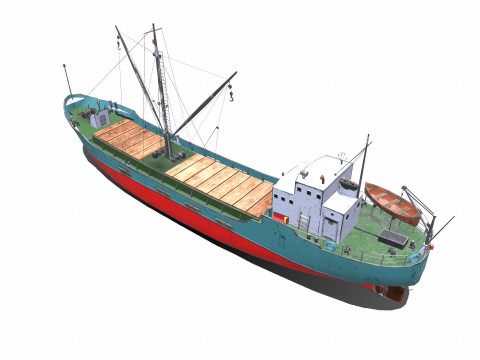 Coastal Supply Vessel Low-poly PBR 3D-Modell