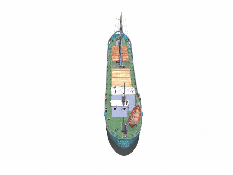 Coastal Supply Vessel Low-poly PBR 3D-Modell