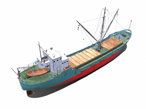 Coastal Supply Vessel Low-poly PBR 3D-Modell
