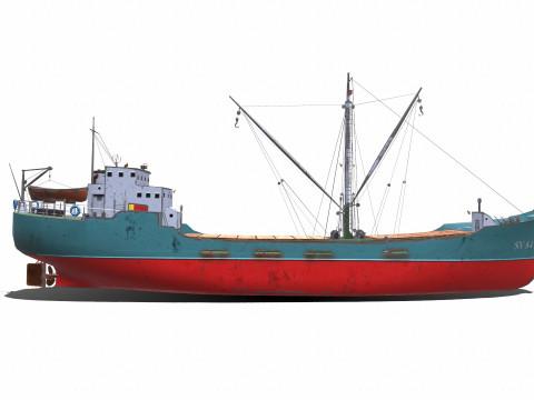 Coastal Supply Vessel Low-poly PBR 3D-Modell