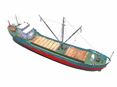 Coastal Supply Vessel Low-poly PBR 3D-Modell