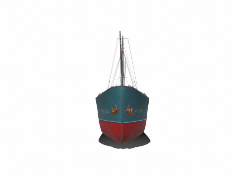 Coastal Supply Vessel Low-poly PBR 3D-Modell