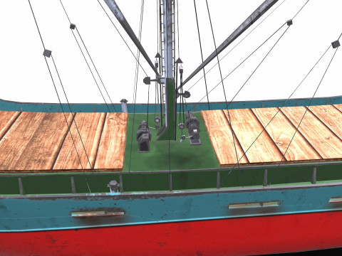 Coastal Supply Vessel Low-poly PBR 3D-Modell