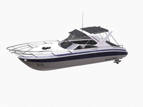 Speedboat Low-poly PBR 3D 模型