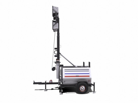 Trailer Light Tower Generator Modelo 3D
