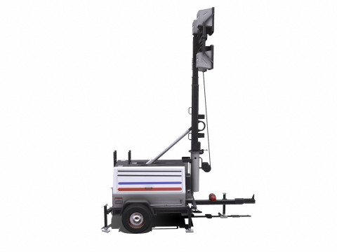 Trailer Light Tower Generator Modelo 3D