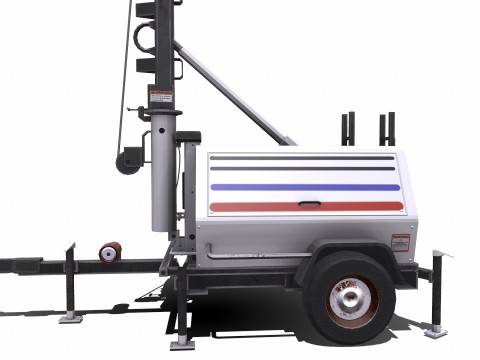 Trailer Light Tower Generator Modelo 3D