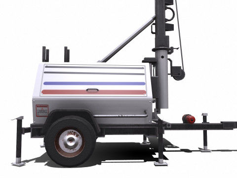 Trailer Light Tower Generator Modelo 3D