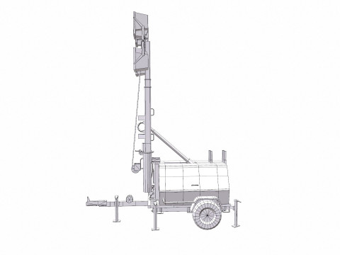 Trailer Light Tower Generator Modelo 3D