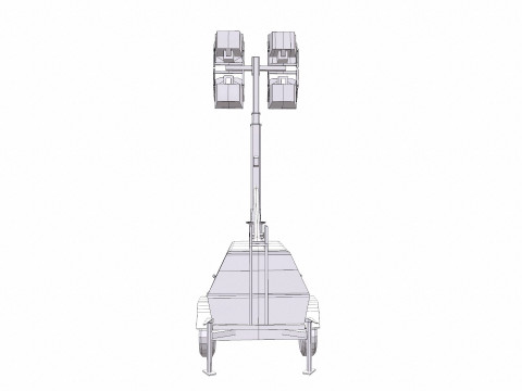 Trailer Light Tower Generator Modelo 3D