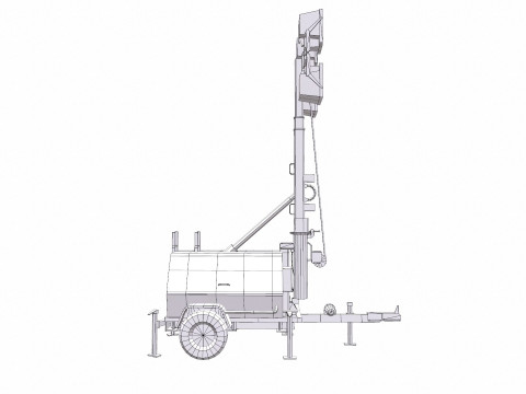 Trailer Light Tower Generator Modelo 3D