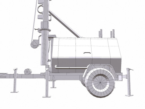 Trailer Light Tower Generator Modelo 3D