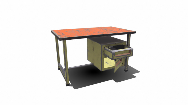 Old Table Low-poly 3D-Modell .c4d .max .obj .3ds .fbx .stl .blend