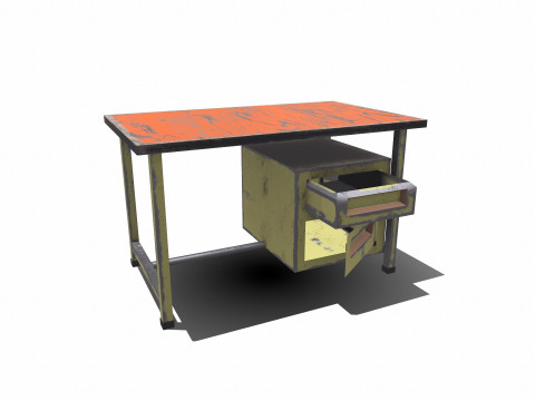 Old Table Low-poly 3D Модель