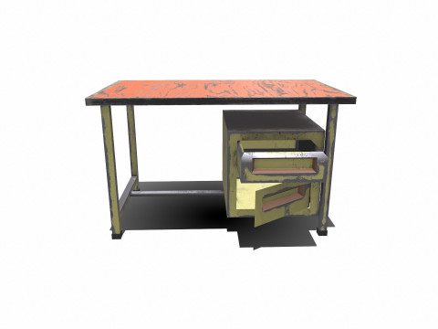 Old Table Low-poly 3D-Modell