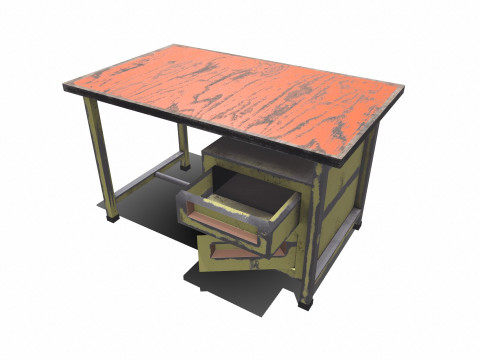 Old Table Low-poly 3D-Modell