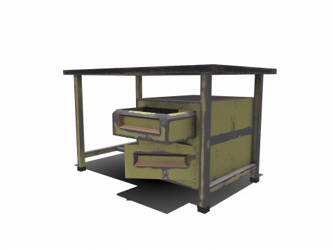 Old Table Low-poly 3D-Modell