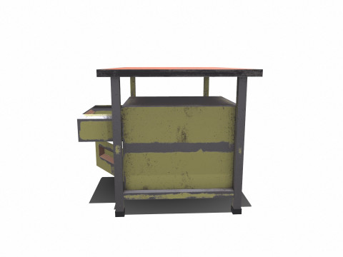 Old Table Low-poly 3D-Modell