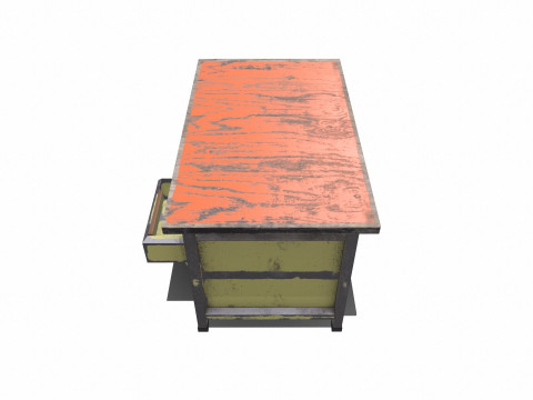 Old Table Low-poly 3D-Modell