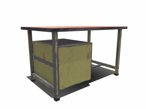 Old Table Low-poly 3D-Modell