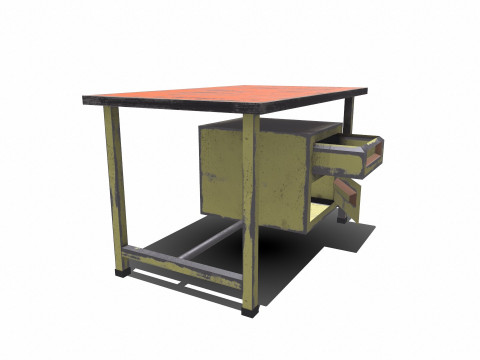 Old Table Low-poly 3D-Modell