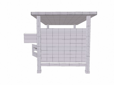 Old Table Low-poly 3D-Modell