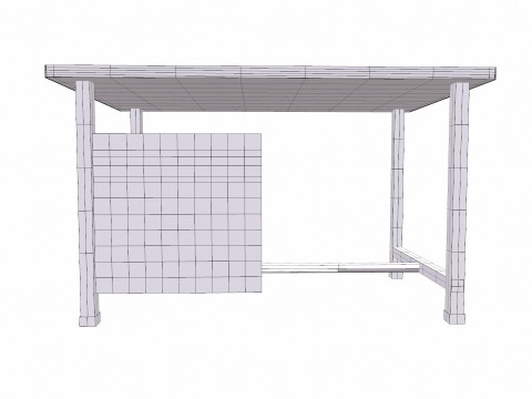 Old Table Low-poly 3D-Modell