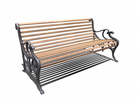 Old Park Bench Low-Poly PBR 3D 모델