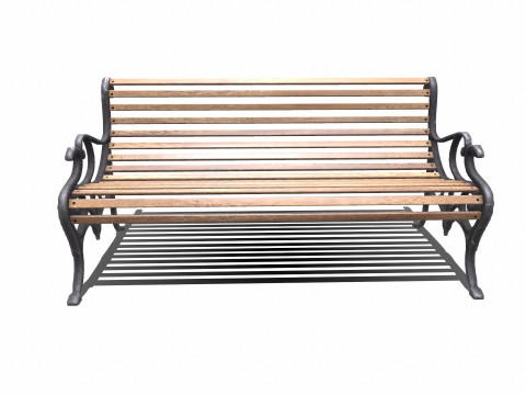 Old Park Bench Low-Poly PBR Modelo 3D