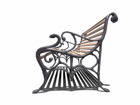 Old Park Bench Low-Poly PBR Modelo 3D