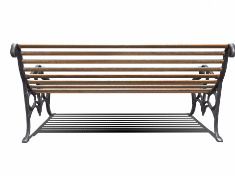 Old Park Bench Low-Poly PBR Modelo 3D