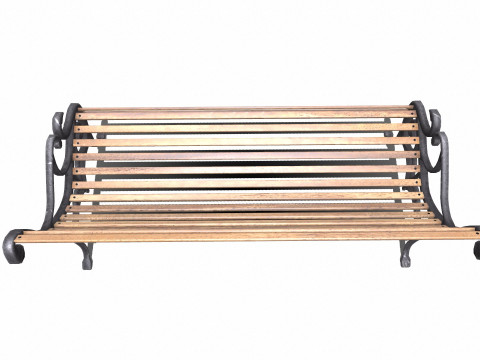 Old Park Bench Low-Poly PBR Modelo 3D