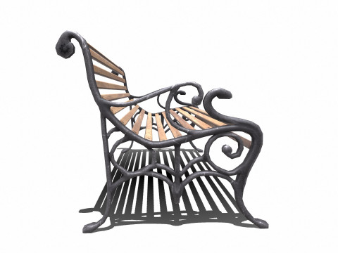 Old Park Bench Low-Poly PBR Modelo 3D