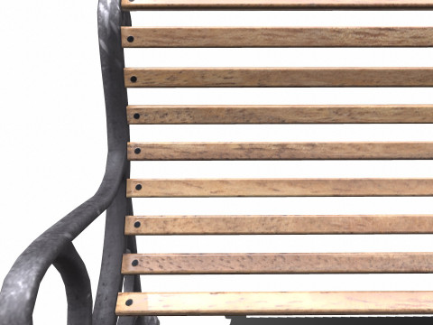 Old Park Bench Low-Poly PBR Modelo 3D
