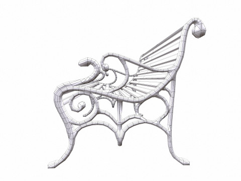 Old Park Bench Low-Poly PBR Modelo 3D