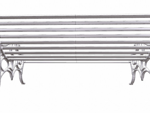 Old Park Bench Low-Poly PBR Modelo 3D
