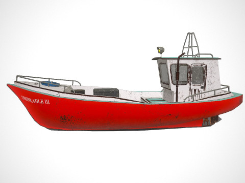 Old Boat Low-poly PBR Model 3D
