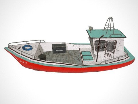 Old Boat Low-poly PBR Model 3D