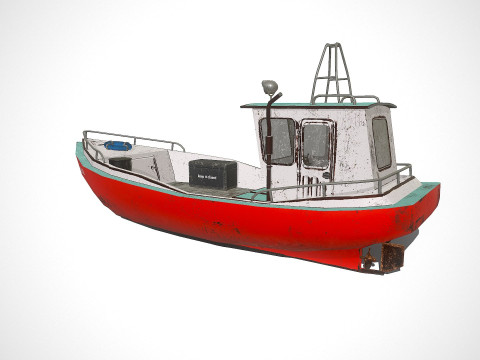 Old Boat Low-poly PBR Model 3D