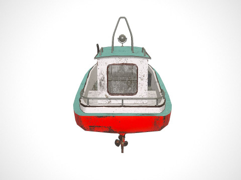 Old Boat Low-poly PBR Model 3D