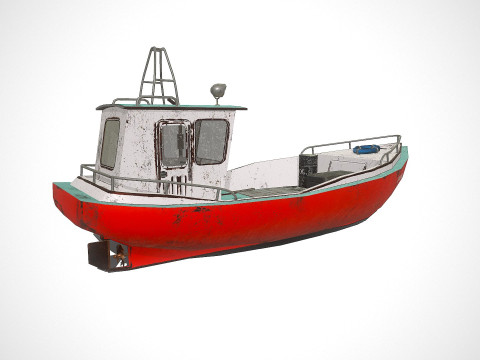 Old Boat Low-poly PBR Model 3D
