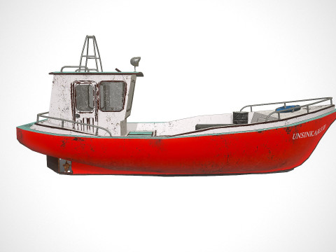 Old Boat Low-poly PBR Model 3D