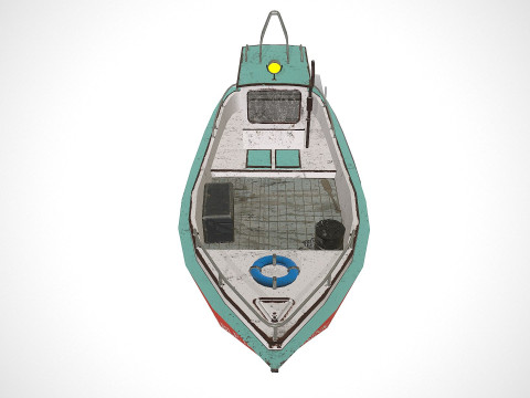 Old Boat Low-poly PBR Model 3D